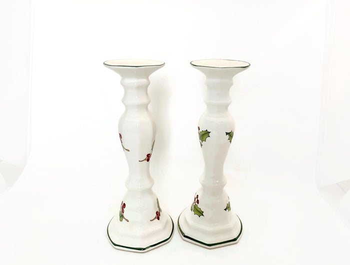 Midcentury Christmas Ceramic Candlesticks at Duckwells