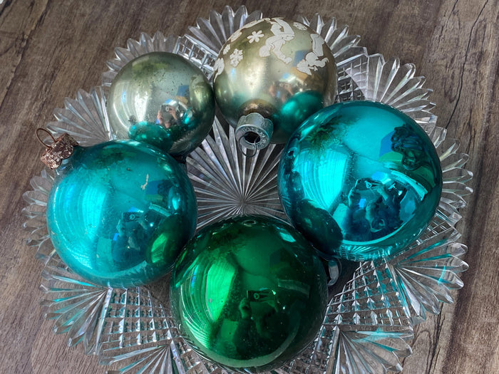 Midcentury Glass Christmas Ornaments at Duckwells