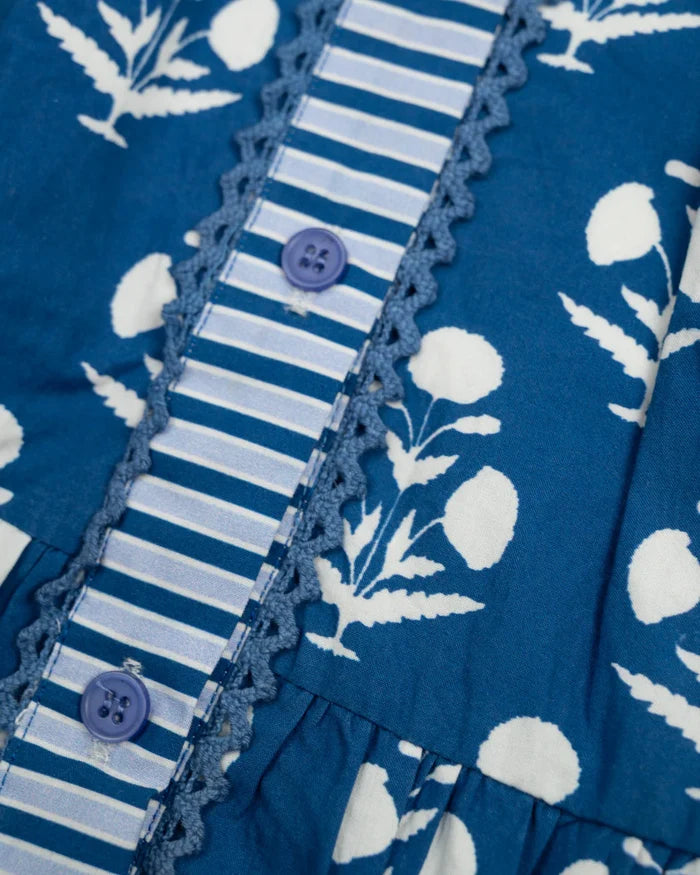 Midnight Bloom Block Print Dress