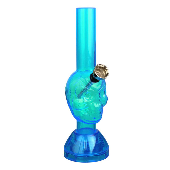Mini Acrylic Skull Water Pipe w/ Built in Grinder Base