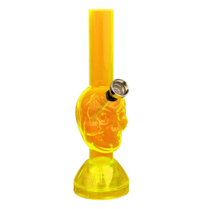Mini Acrylic Skull Water Pipe w/ Built in Grinder Base