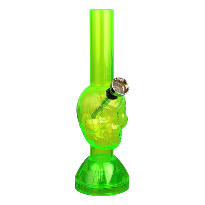 Mini Acrylic Skull Water Pipe w/ Built in Grinder Base