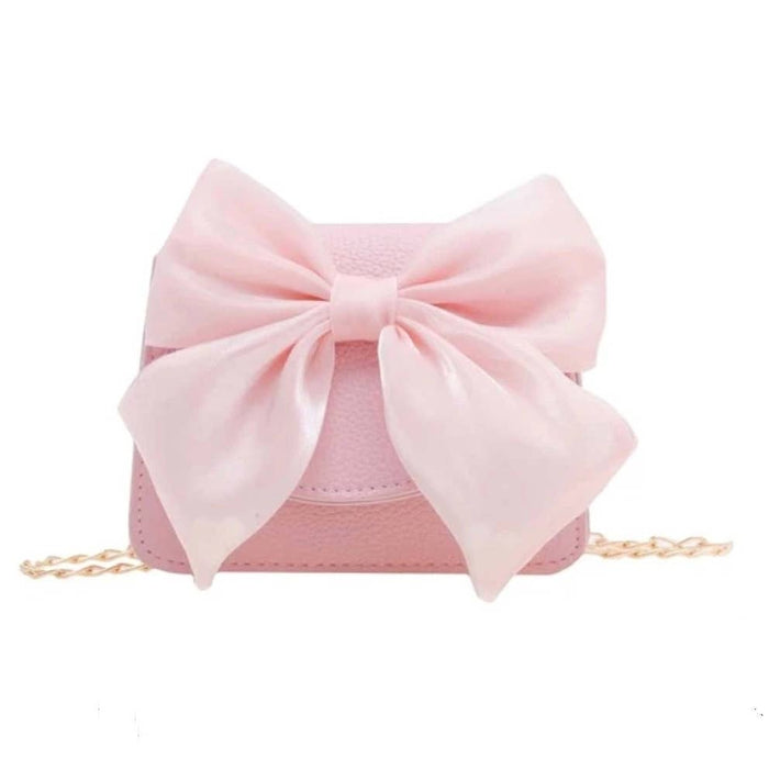 Mini Spring Easter Pink Bow Purse Crossbody Gold Chain