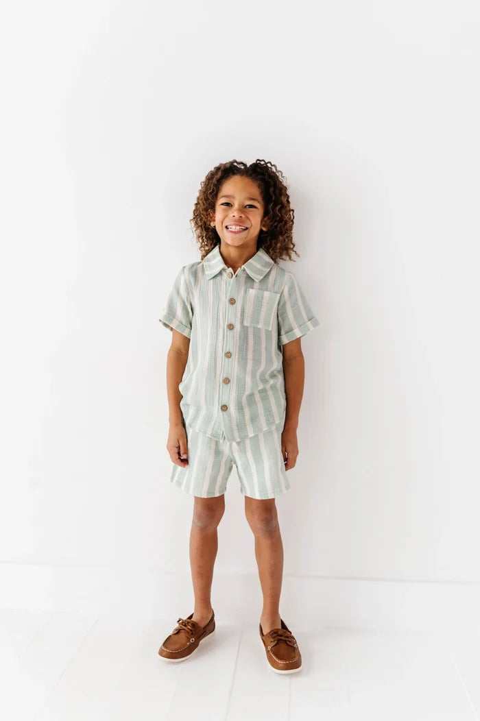 Mint Bay Stripes | LINEN SET