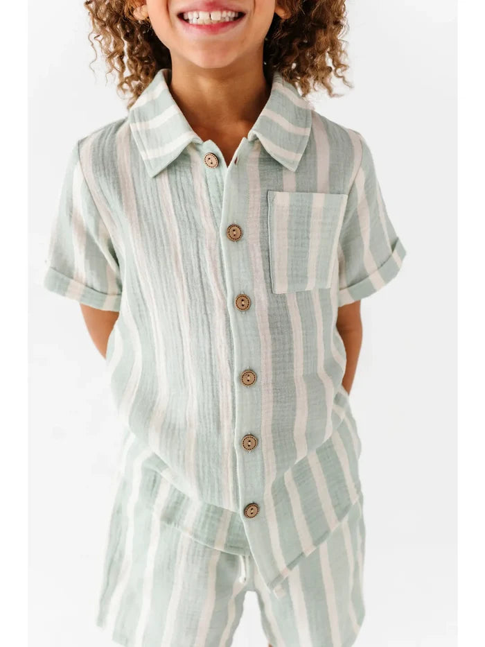 Mint Bay Stripes | LINEN SET