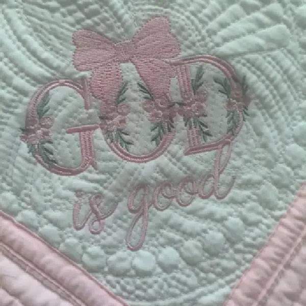 Monogrammed God is Good Quilt