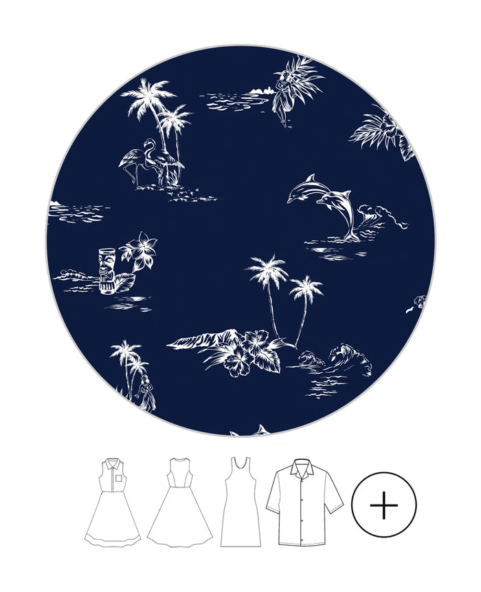 Mother Son Set in Classic Map Navy