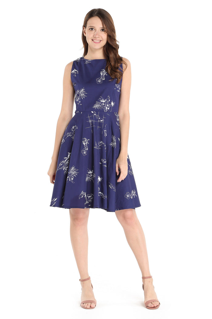 Mother Son Set in Classic Map Navy