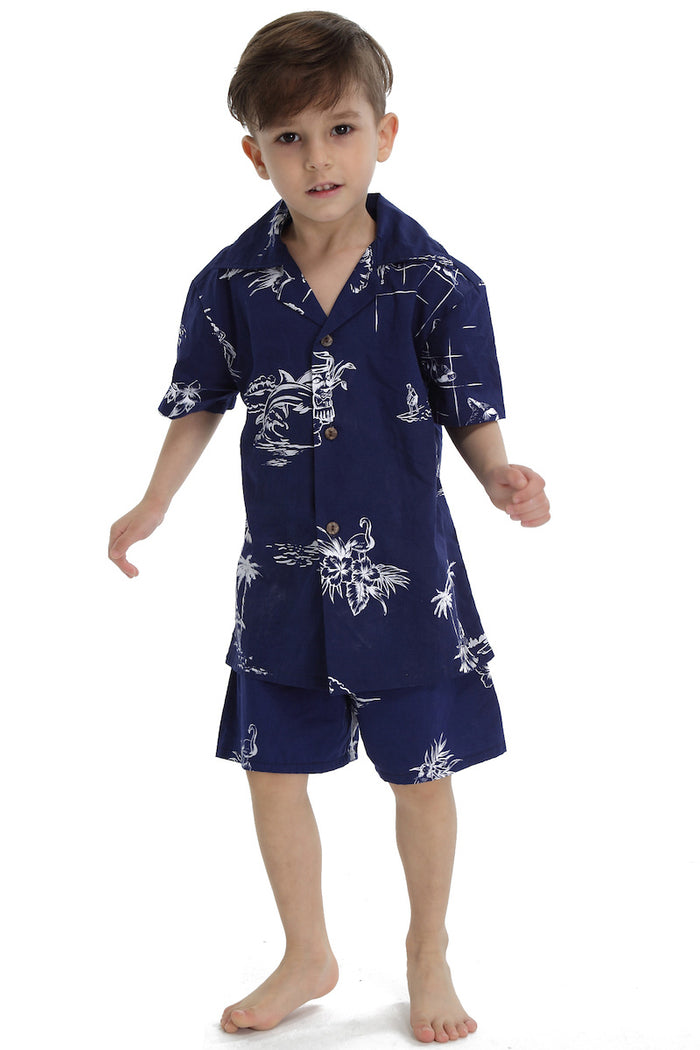 Mother Son Set in Classic Map Navy