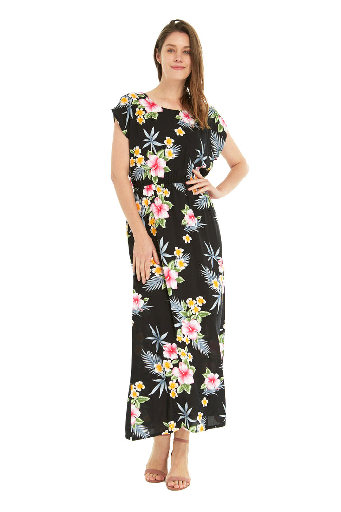 Mother Son Set in Hibiscus Black