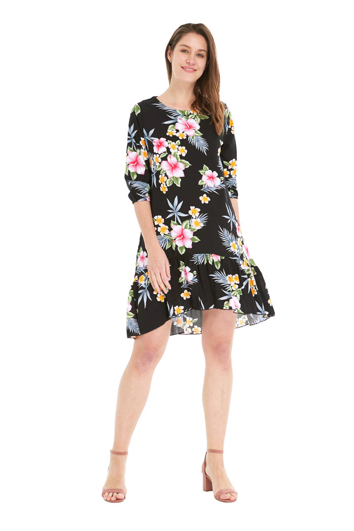 Mother Son Set in Hibiscus Black