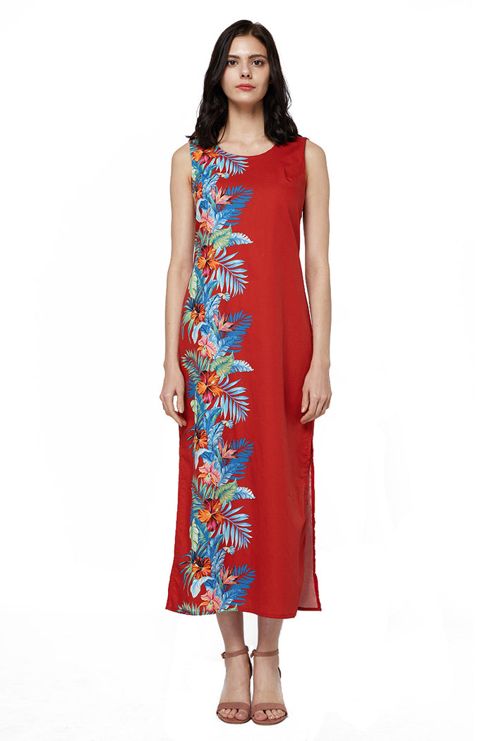 Mother Son Set in Orchid Paradise Red