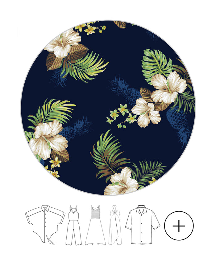 Mother Son Set in Pineapple Garden Navy