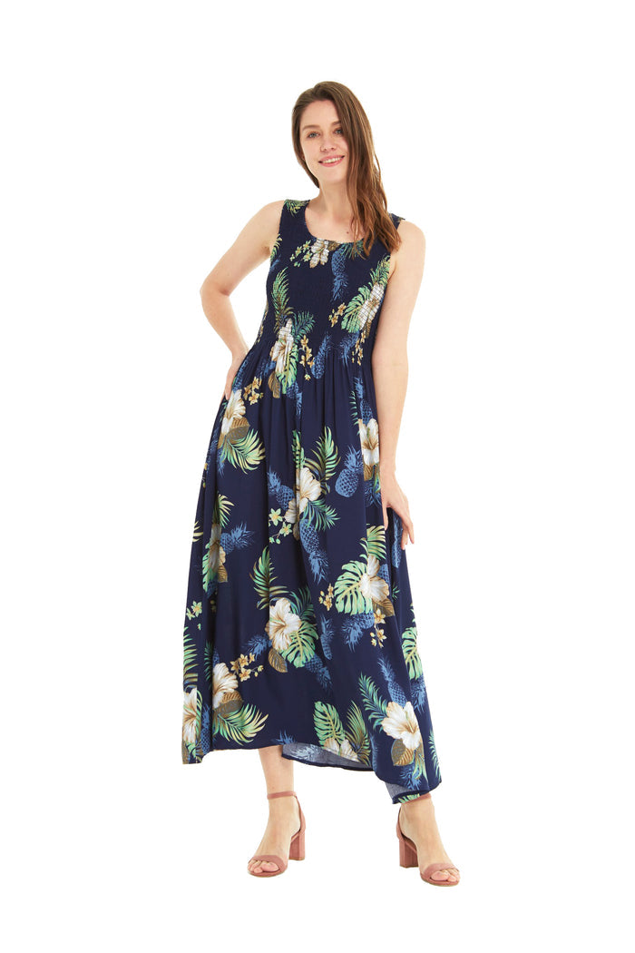 Mother Son Set in Pineapple Garden Navy