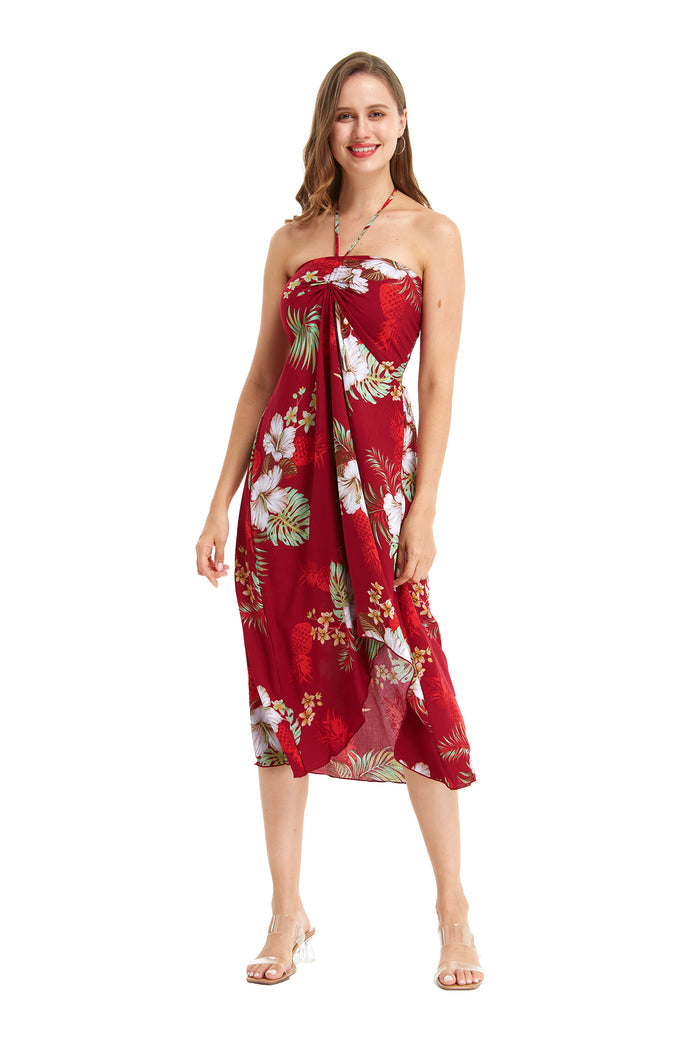 Mother Son Set in Pineapple Garden Red