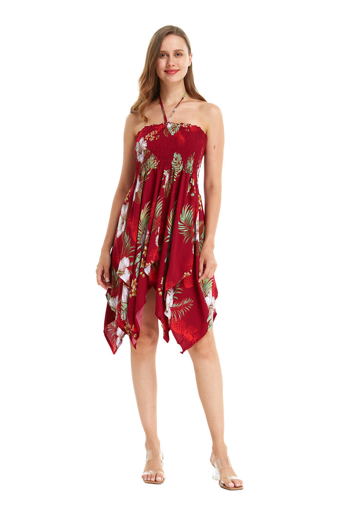 Mother Son Set in Pineapple Garden Red