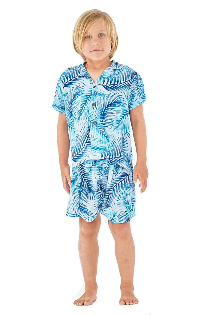 Mother Son Set in Simply Blue Leaf