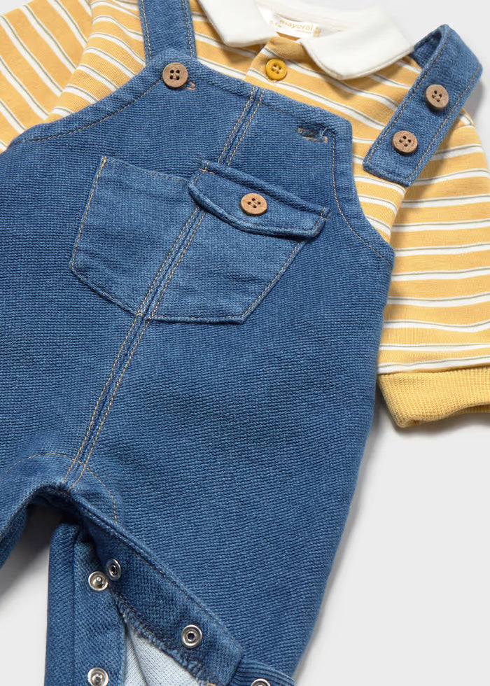 Mustard and Denim Overall Set