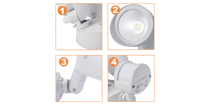 Security Flood Lights NaturaLED 7031 20W LED Security Flood with Motion Sensor 5000K Black NaturaLED
