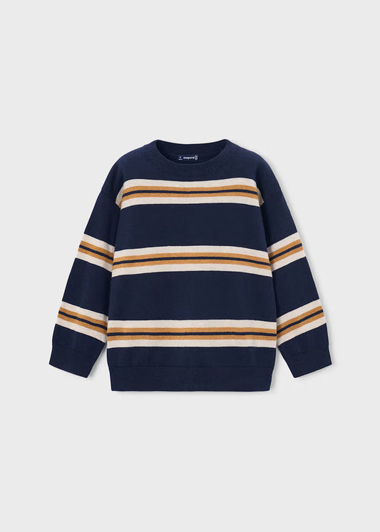 Navy and Mustard Striped Sweater