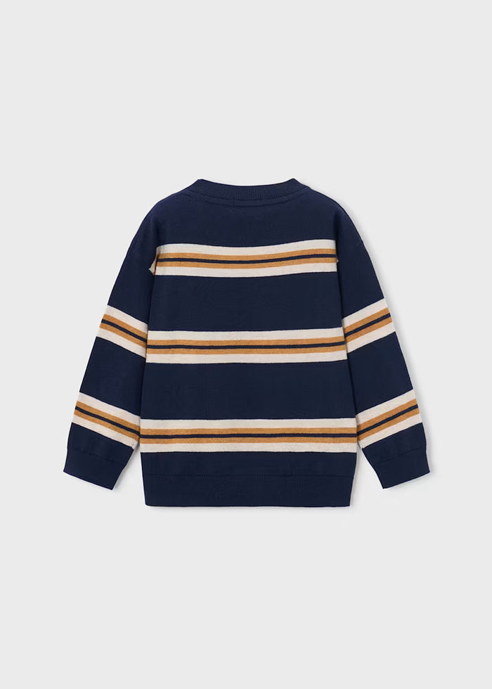 Navy and Mustard Striped Sweater