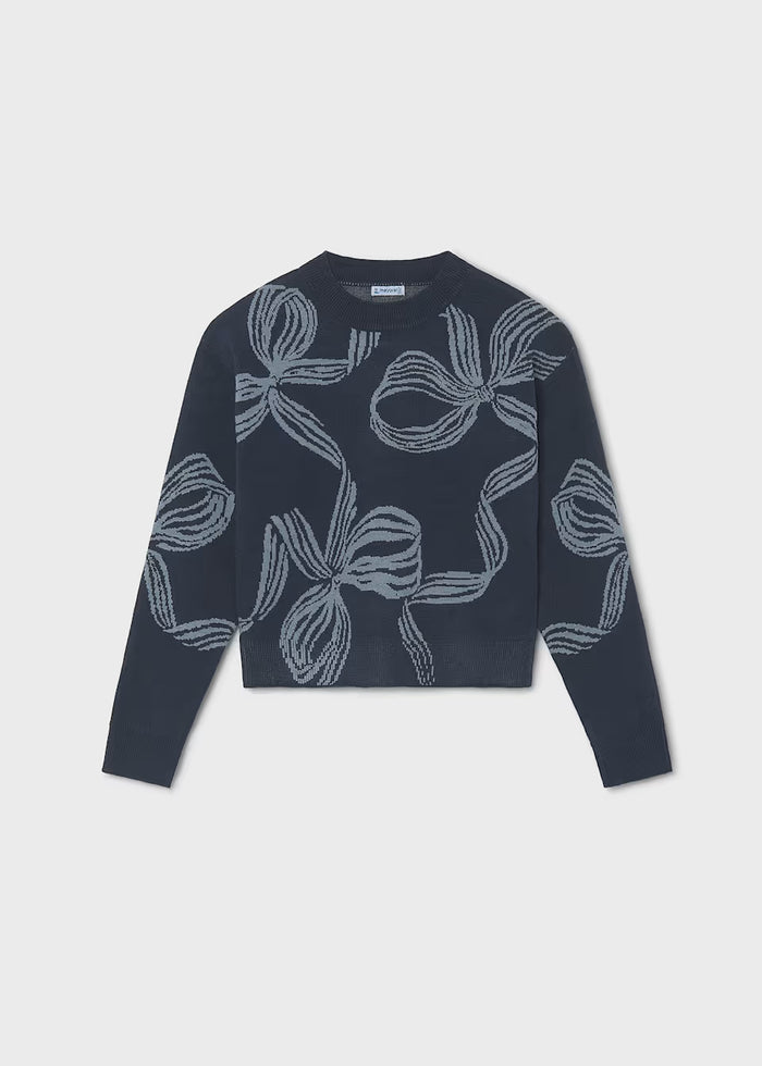 Navy Bow Detail Sweater