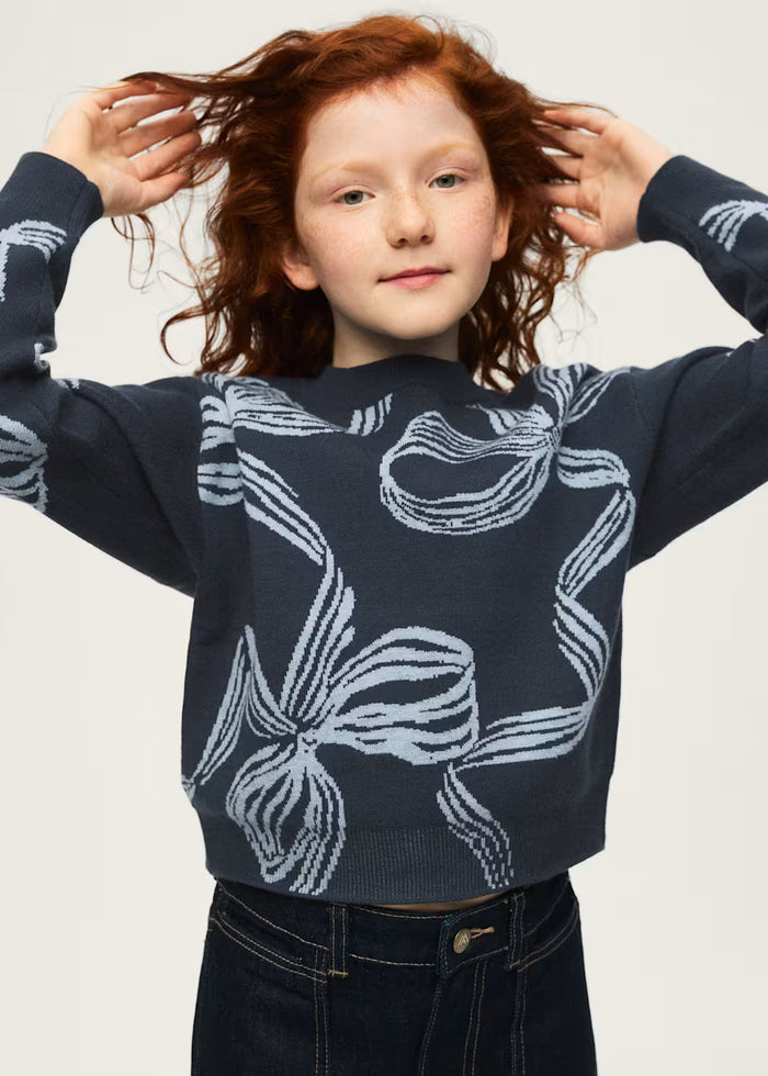 Navy Bow Detail Sweater