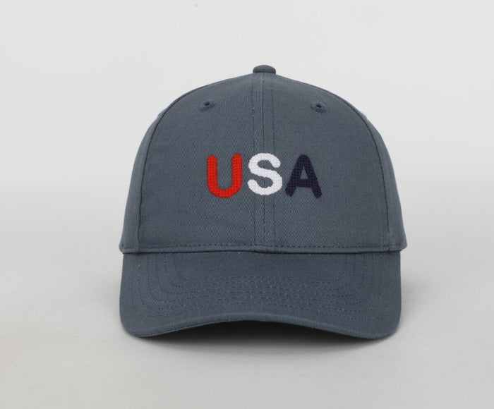 Navy Needlepoint USA Hat