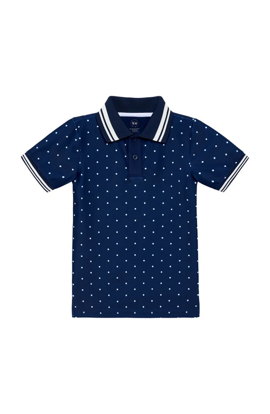Navy Polka Dot Polo Shirt