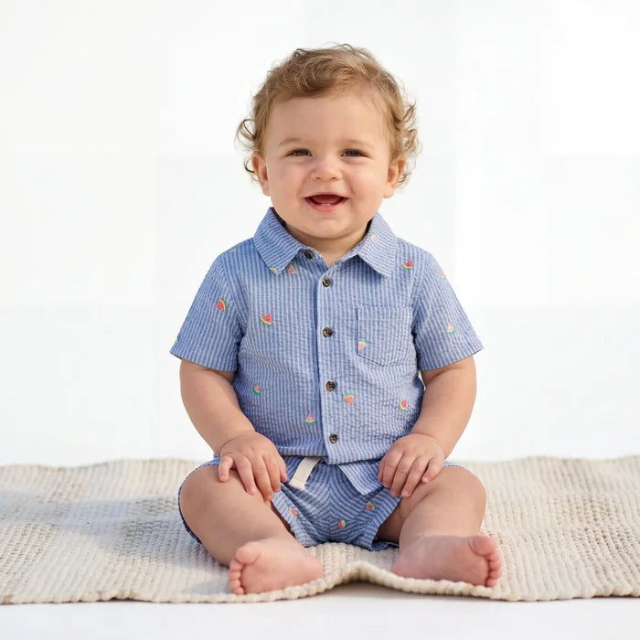 Navy SS Shorts Set