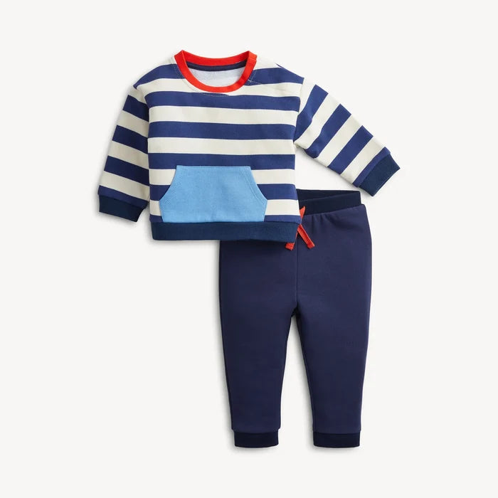 Navy Striped Two Piece Set