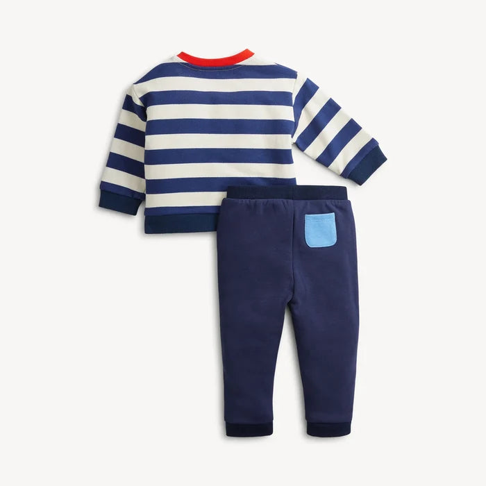 Navy Striped Two Piece Set