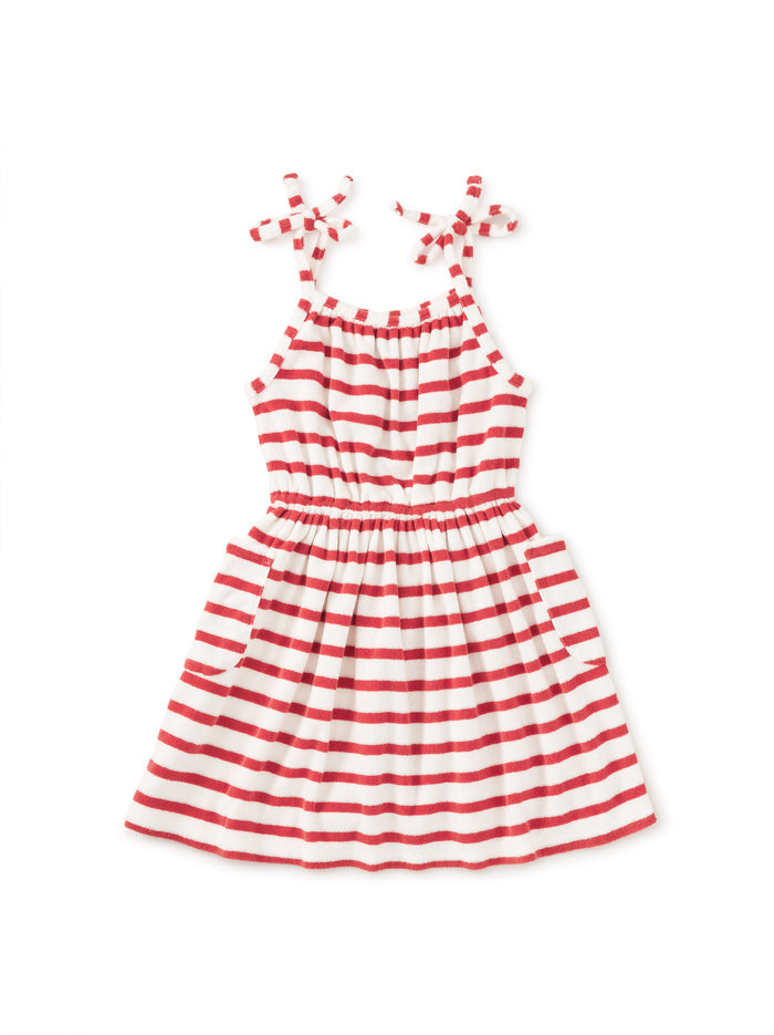 New Stripe Tie Shoulder Twirl Dress