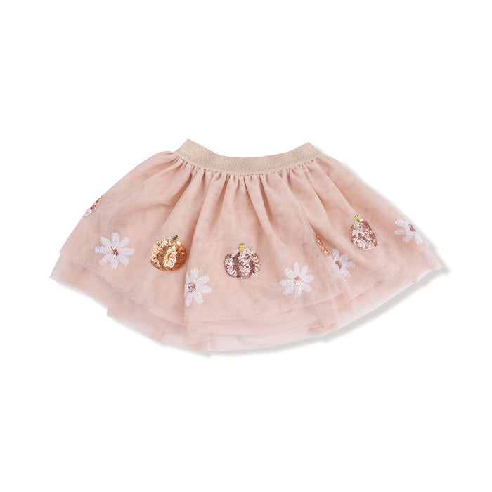 Oatmeal Pumpkins and Flowers Tutu Skirt
