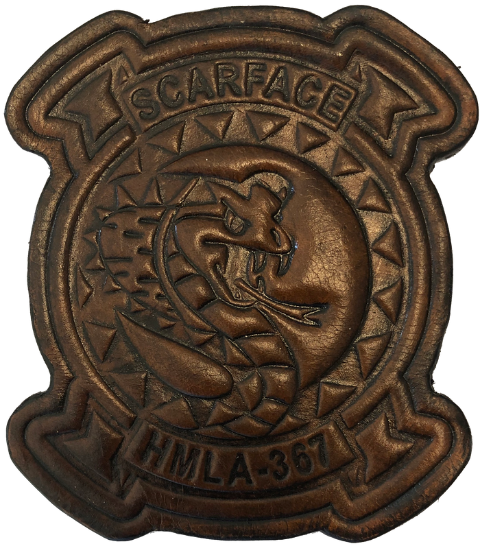 Officially Licensed USMC HMLA-367 Scarface Leather Patch