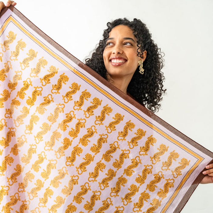 Olivia Square Scarf Tiger Print Scarf