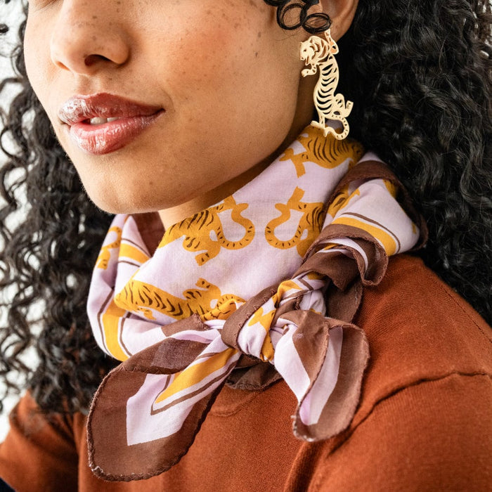 Olivia Square Scarf Tiger Print Scarf