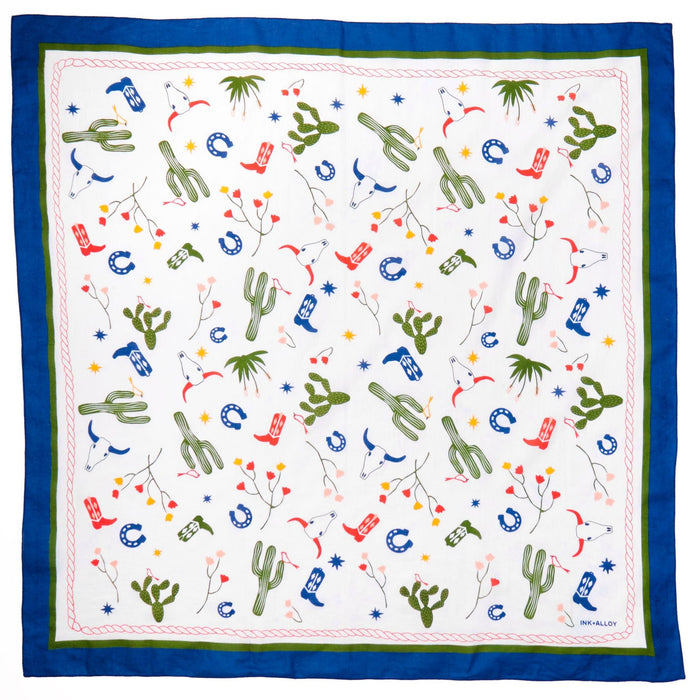 Olivia Square Scarf Western Print Scarf