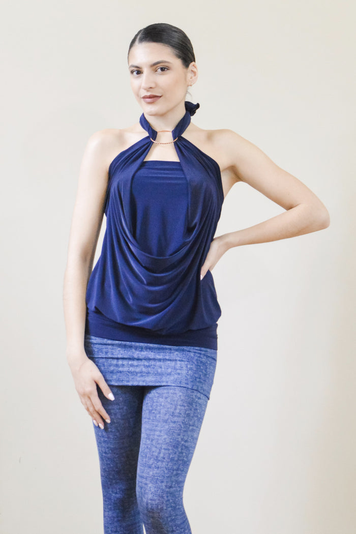 Diane Kroe One-4-All Top in Navy multi-way travel top for women