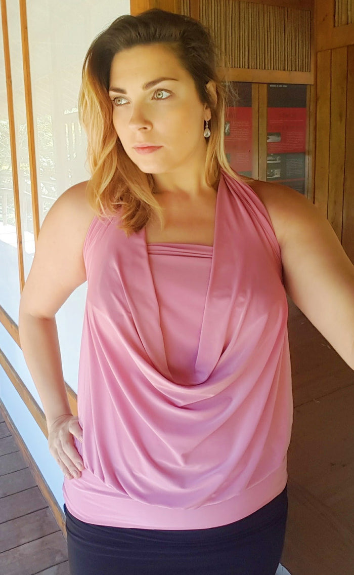 Diane Kroe One-4-All Top in Sea Pink multi-way travel top for women