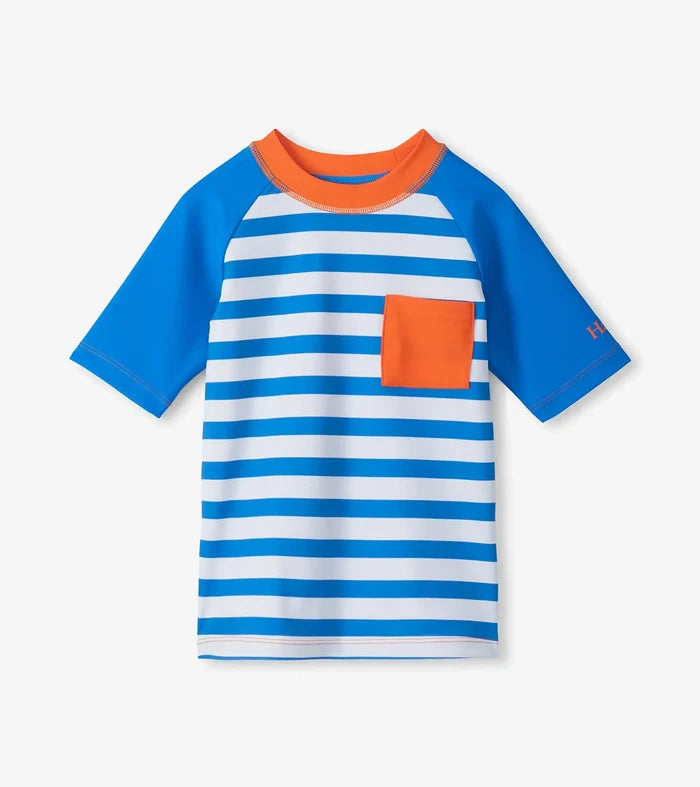 Orange Sting Rays Swim Shorts & Striped Rashguard