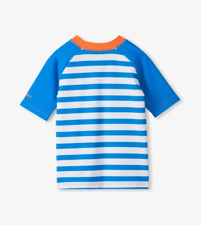 Orange Sting Rays Swim Shorts & Striped Rashguard