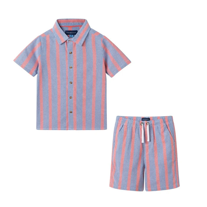 Orange Striped Airy Oxford Set