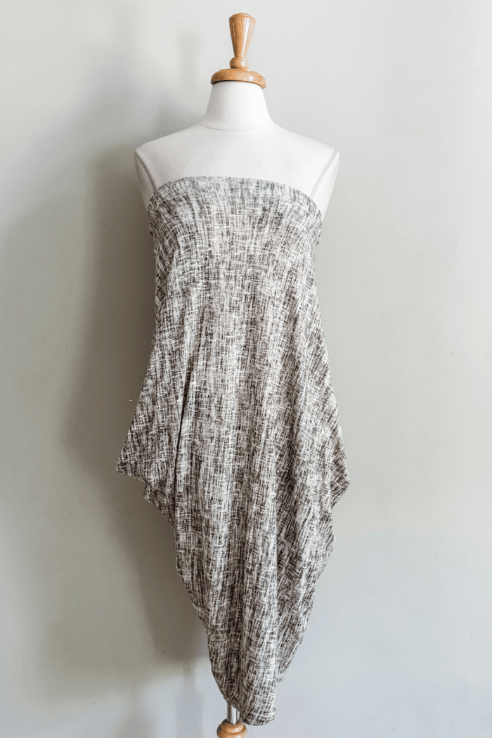 Origami Dress in Sand Linen print from Diane Kroe