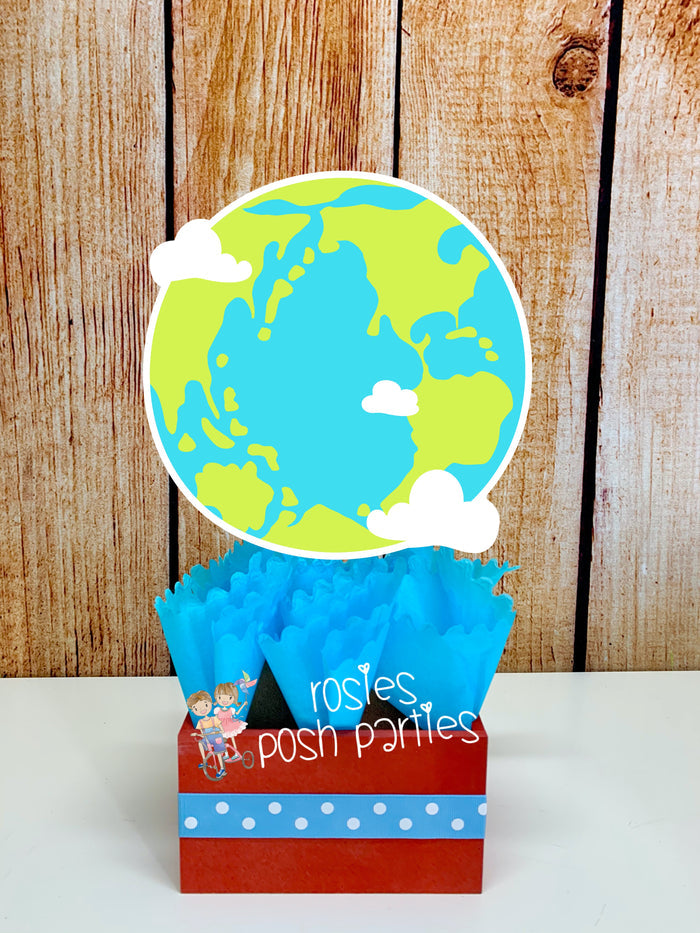 outer space birthday theme centerpiece decoration