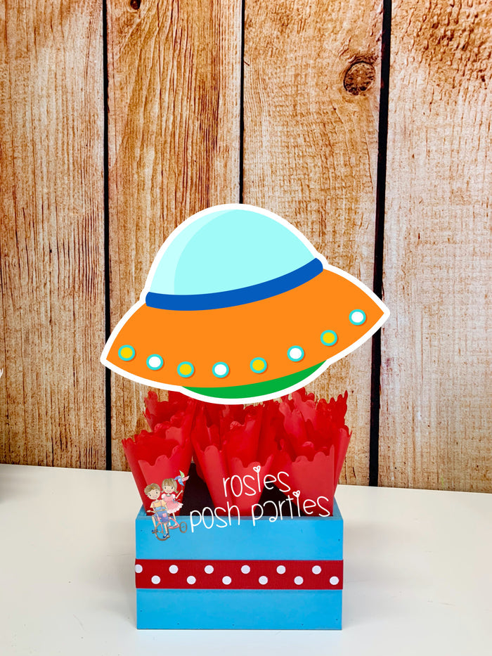 outer space birthday theme centerpiece decoration