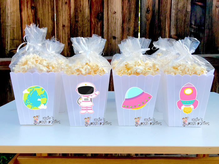 Outer Space Theme Party Popcorn Favor Bin