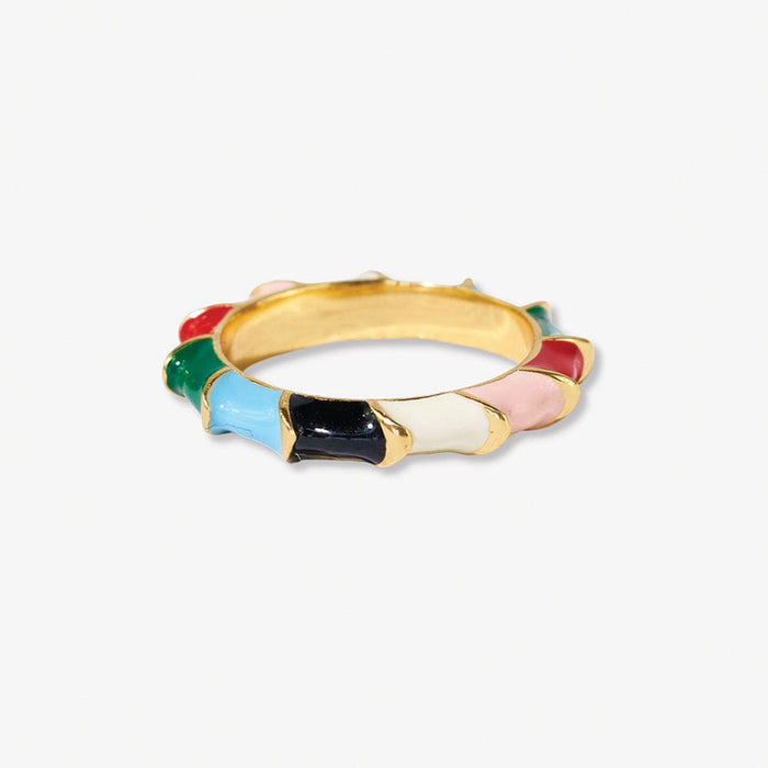 Paisley Twisted Coloblock Enamel Ring Multi-Color Multi-Color- Size 7 RING