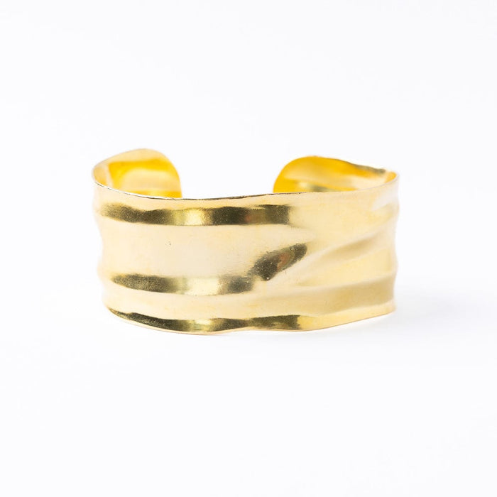 Paloma Large Wavy Cuff Bracelet Brass Cuff