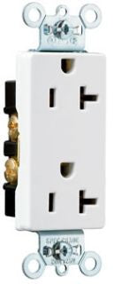 Receptacle Pass and Seymour 26342W Heavy Duty Decora Receptacle Side Wire 20A 125V White Pass & Seymour